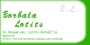 borbala lotits business card